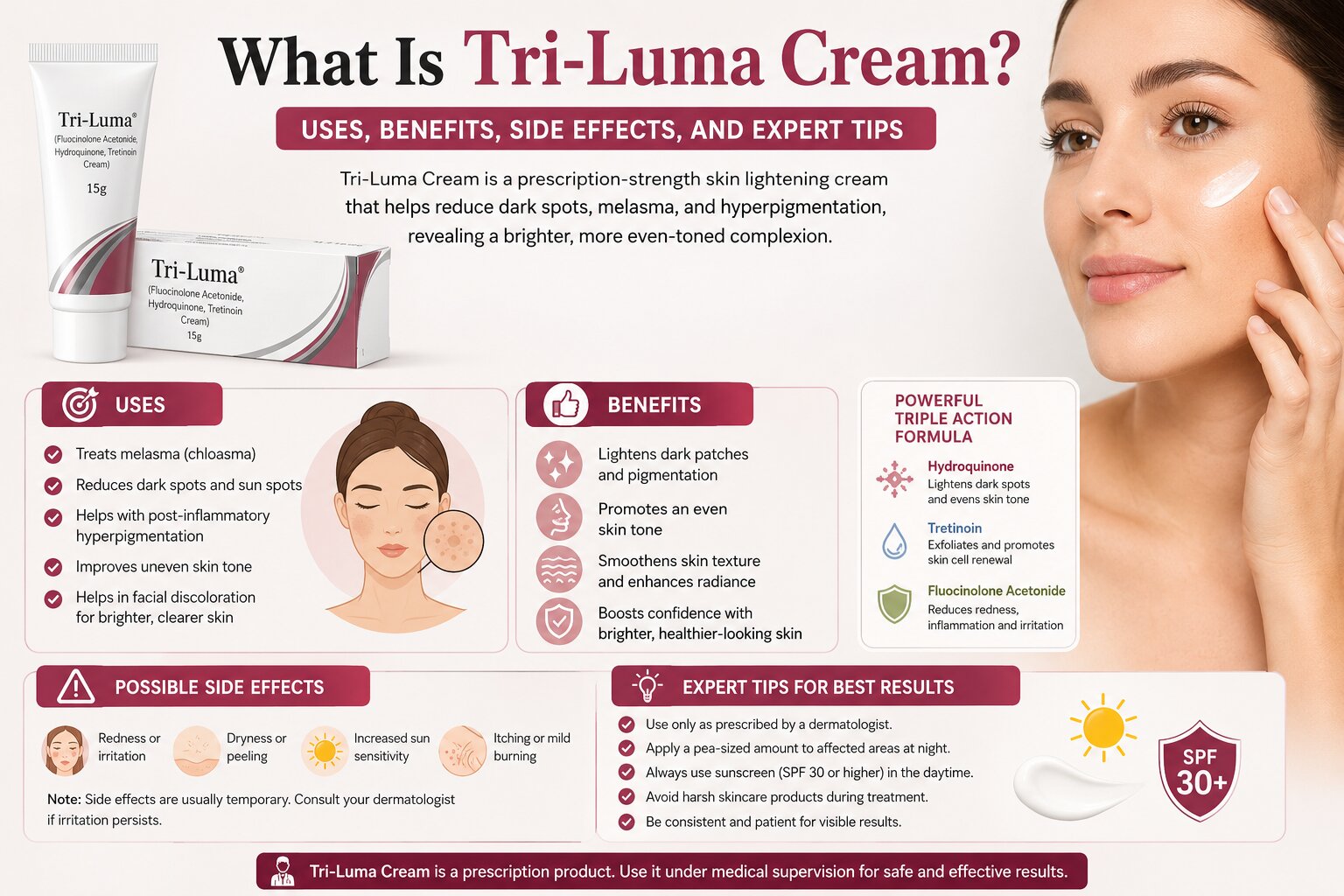What Is Tri-Luma Cream? Uses, Benefits, Side Effects, and Expert Tips ...