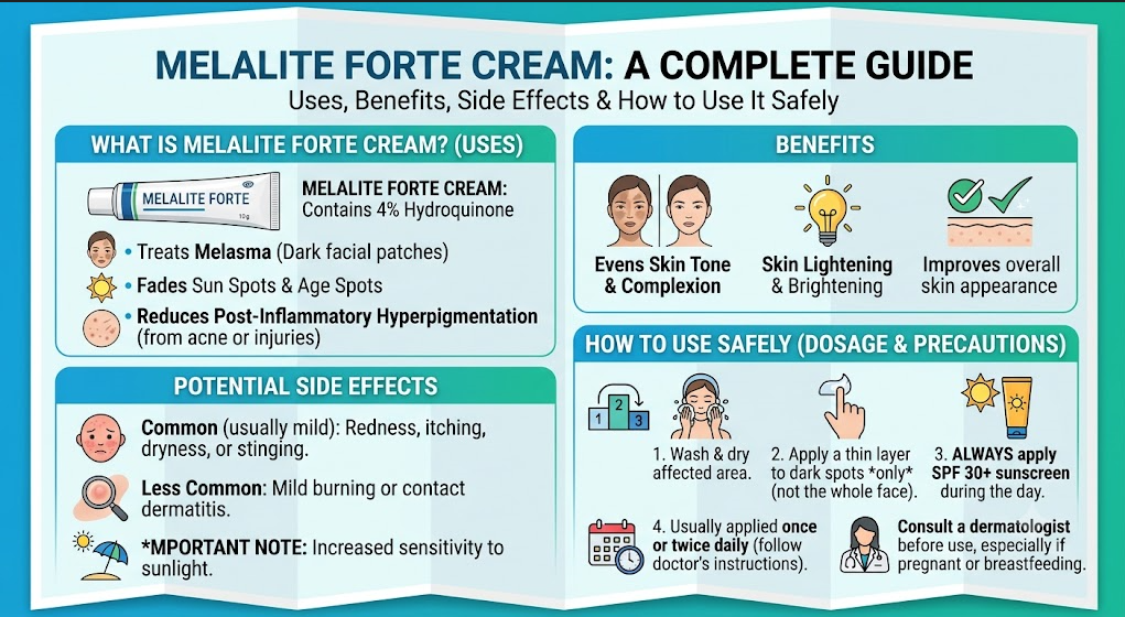 Melalite Forte Cream: Uses, Benefits, Side Effects & How to Use It Safely