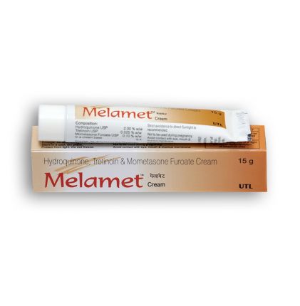 Melamet Cream 15 gm (Hydroquinone 2%, Tretinoin 0.025%, Mometasone Furoate 0.1%)